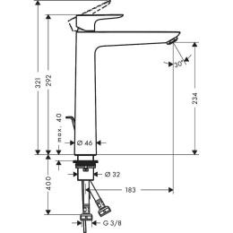 Смеситель для раковины Hansgrohe Talis E 71716140 Шлифованная бронза