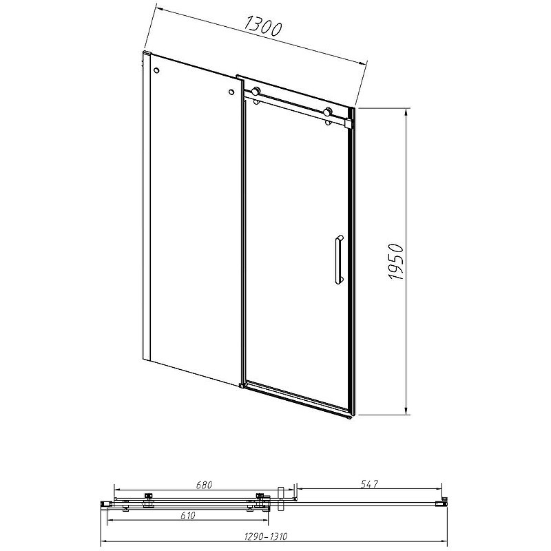 Душевая дверь Vincea Como-N 130 VDS-4CN130CL