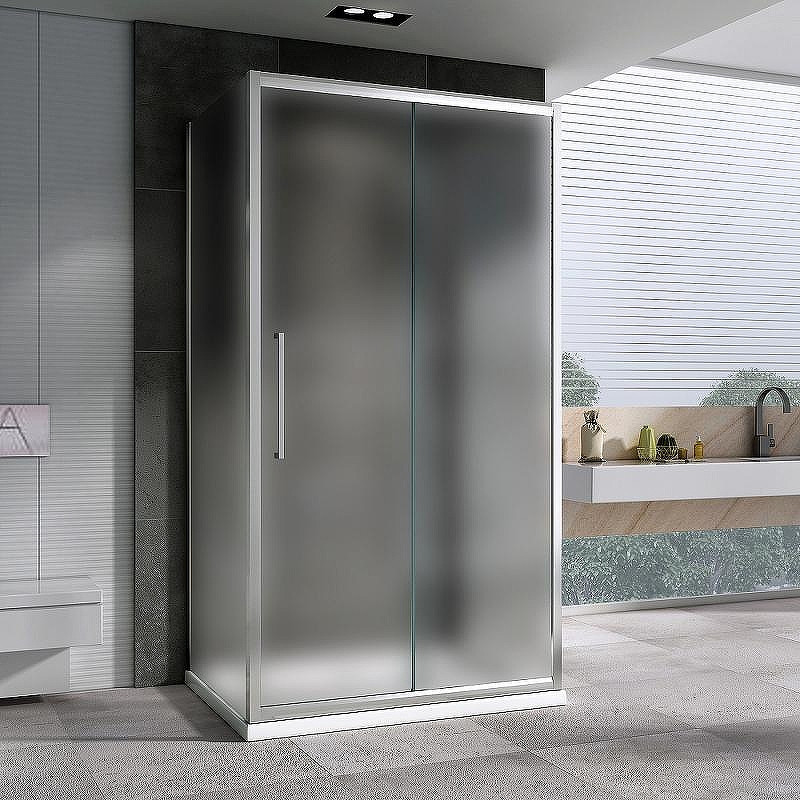 Душевой уголок Abber Schwarzer Diamant 150x85 AG30150MH-S85M-S85M профиль Хром стекло матовое