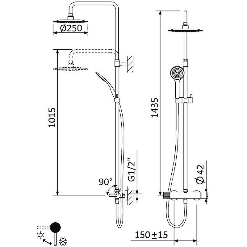 Душевая система Cezares Leaf LEAF-CDA-25-L-01