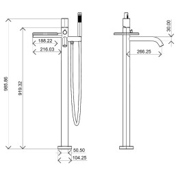 Смеситель для ванны Boheme Stick 129-BB.3
