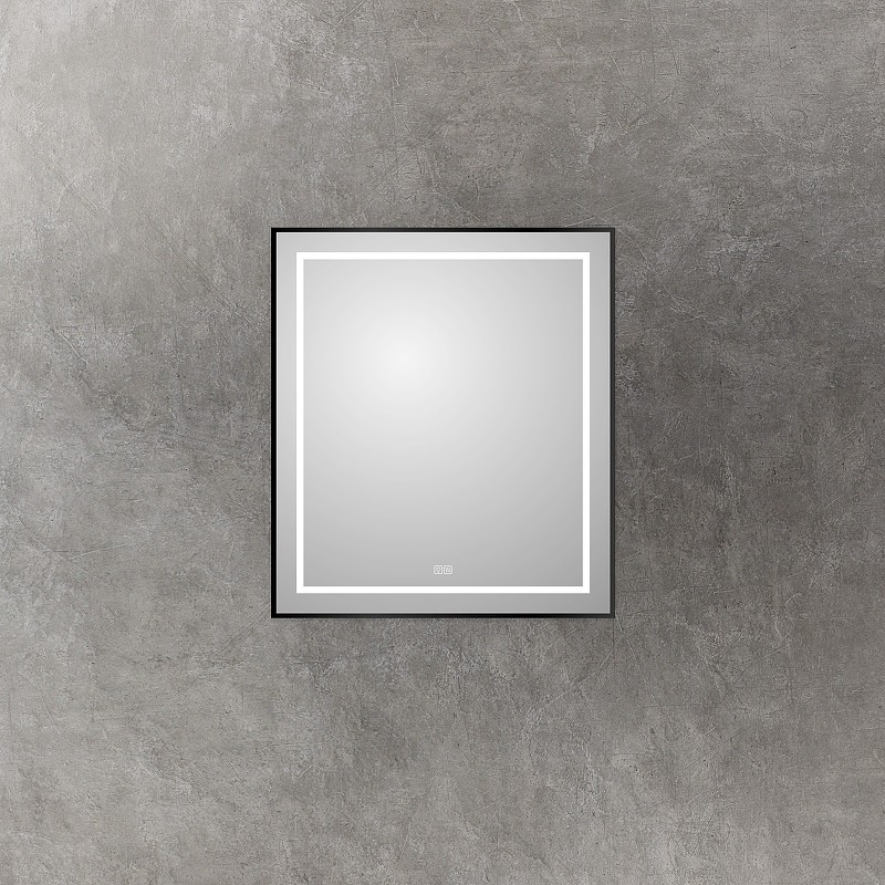 Зеркало BelBagno Kraft 70 SPC-KRAFT-700-800-LED-TCH-WARM-NERO с подсветкой