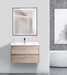 Зеркало BelBagno Kraft 70 SPC-KRAFT-700-800-LED-TCH-WARM-NERO с подсветкой