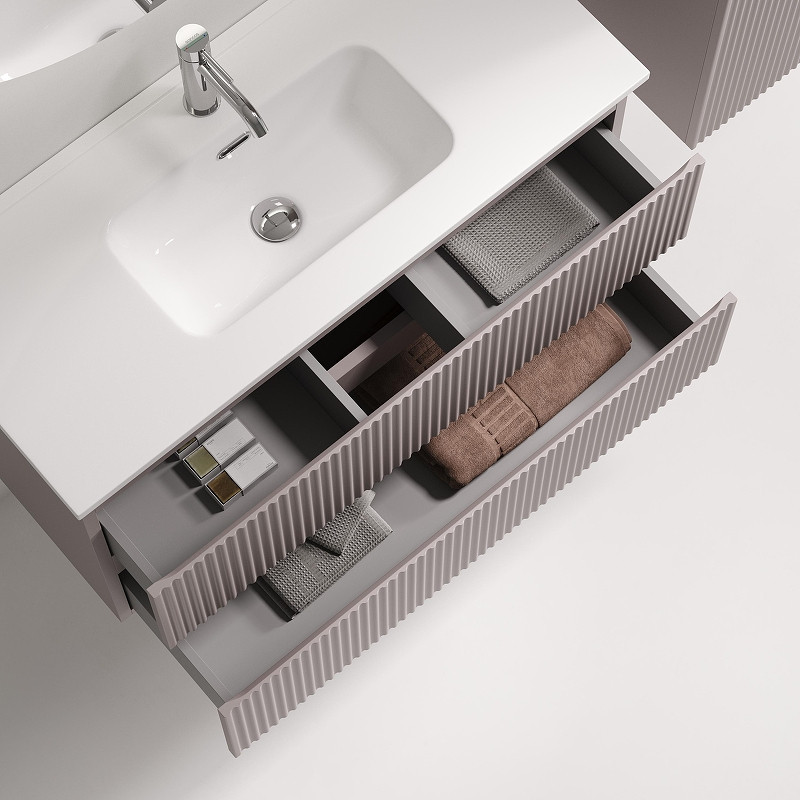 Тумба под раковину Sancos Snob R 100 SNR100/39SM подвесная цвет Doha Soft