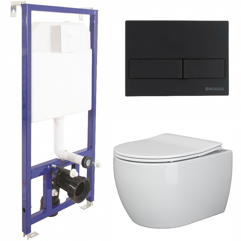 Комплект унитаза Ceramicanova Play CN3001 с инсталляцией Berges Novum L5 040215