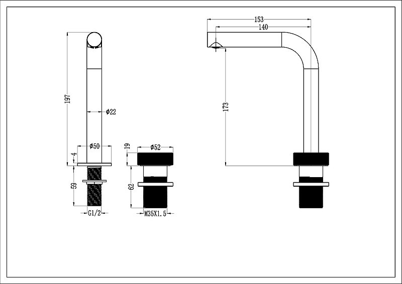 Смеситель для раковины Boheme Tech 158-CB