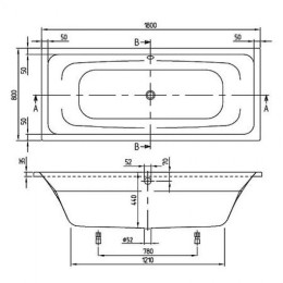 Акриловая ванна Villeroy&amp;Boch Avento 180x80 UBA180AVN2V-01 цвет Белый
