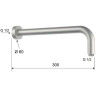 Кронштейн для верхнего душа Remer X-Style Inox SS343L30 Нержавеющая сталь