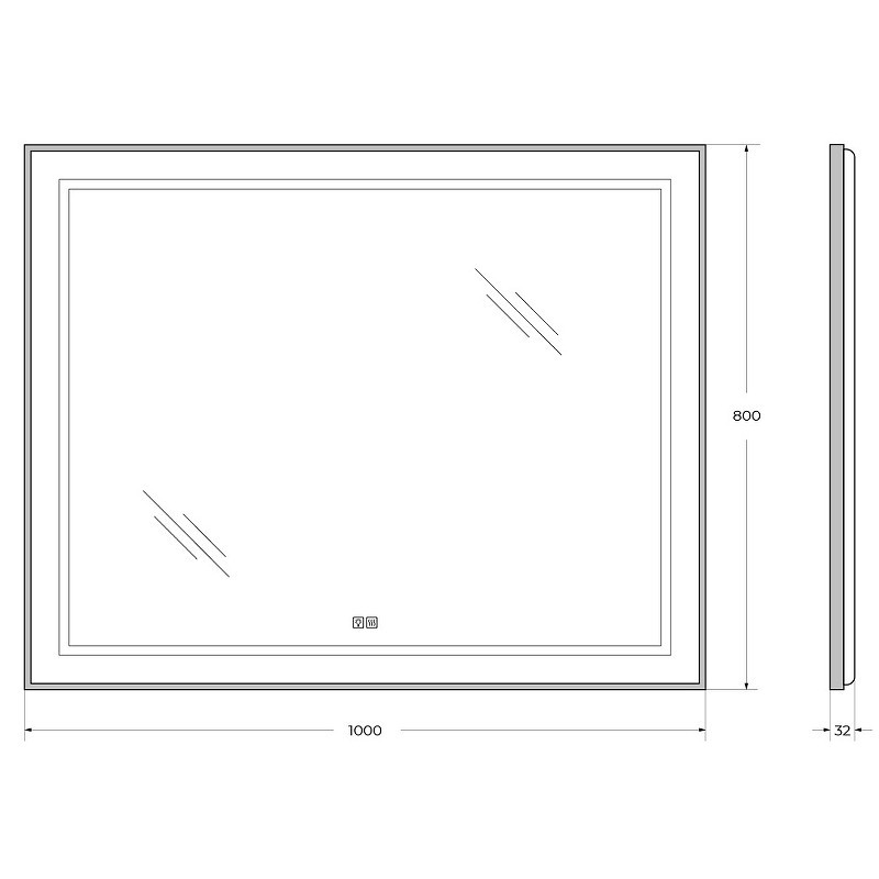Зеркало BelBagno Kraft 100 SPC-KRAFT-1000-800-LED-TCH-WARM с подсветкой