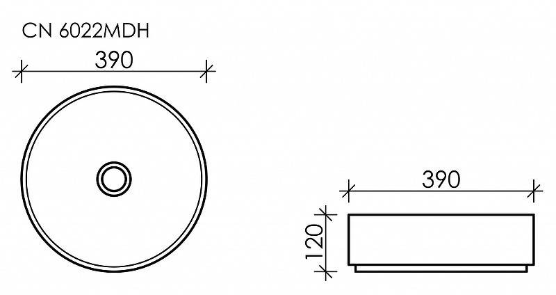 Раковина-чаша Ceramicanova Element 39 CN6022MDH