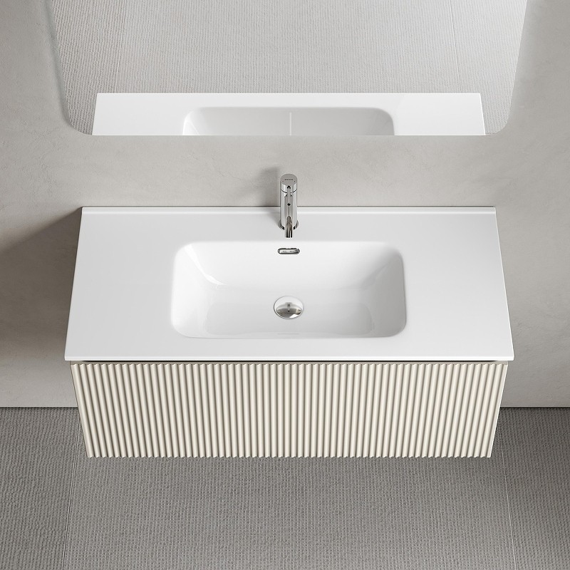 Тумба под раковину Sancos Snob R 1.0 100 SNR1.0100CE подвесная цвет Beige Soft