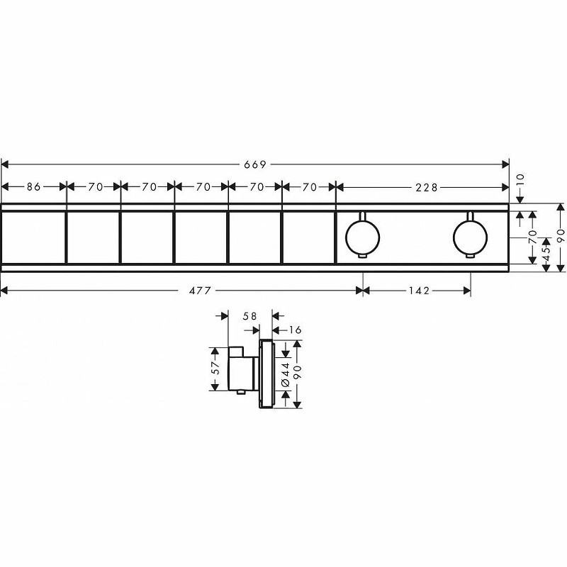 Смеситель для душа Hansgrohe RainSelect 15384000 с термостатом Хром