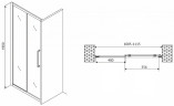 Душевая дверь Abber Schwarzer Diamant 110 AG30110H профиль Хром стекло прозрачное