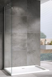 Душевая стенка Abber Zart 100x195 S101 профиль Хром стекло прозрачное