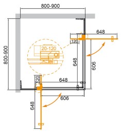 Душевой уголок Cezares Slider 90x90 SLIDER-A-2-80/90-GRIGIO-Cr