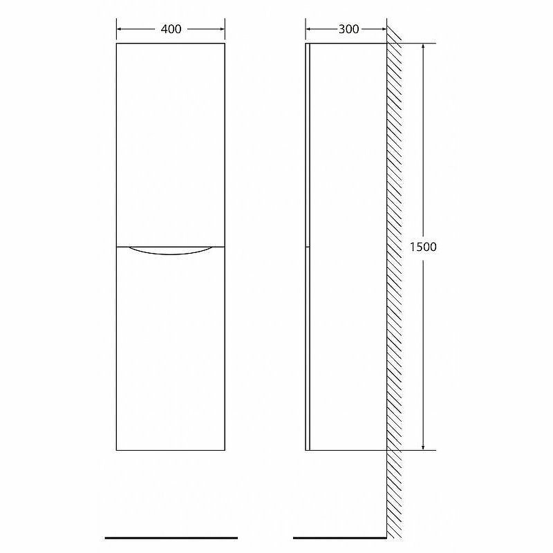 Шкаф пенал BelBagno Fly-Marino 40 L FLY-MARINO-1500-2A-SC-RG-P-L подвесной