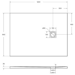Душевой поддон из искусственного камня BelBagno Uno 120x90 TRAY-MR-UNO-AH-120/90-35-NERO
