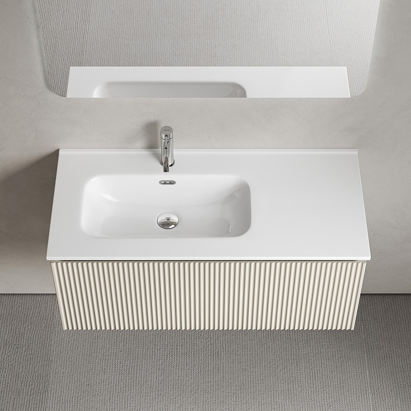 Тумба под раковину Sancos Snob R 1.0 100 L SNR1.0100LCE подвесная цвет Beige Soft