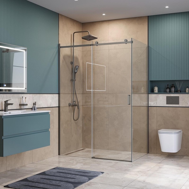 Душевой уголок BelBagno Soft Close-2 150x90 SOFT_CLOSE-2-AH-1-150/90-C-GM