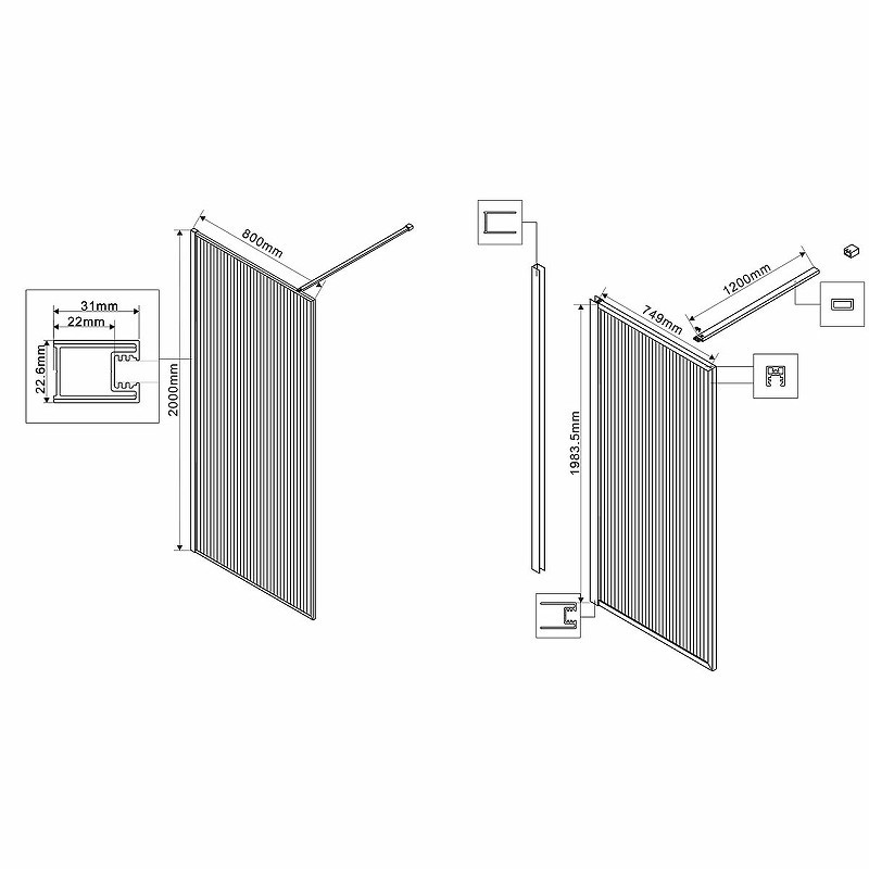 Душевая перегородка Vincea Walk-In 80 VSW-1HP800FLB