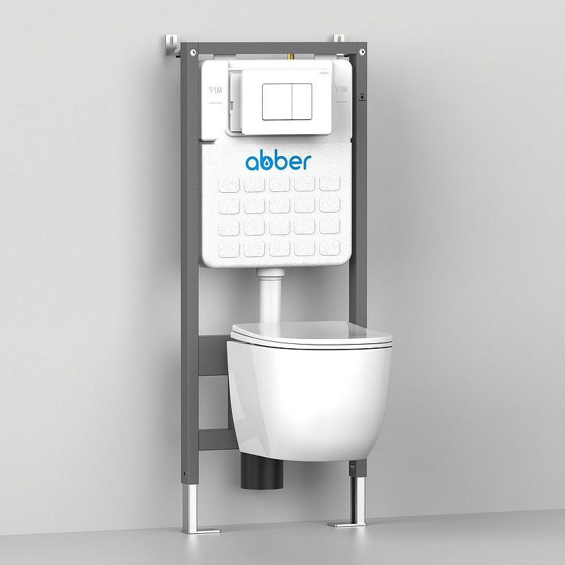 Унитаз Abber Rechteck AC1201MBE подвесной цвет Светло-бежевый матовый с сиденьем Микролифт