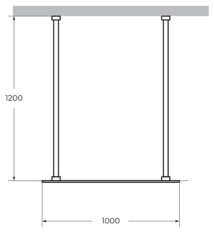 Душевая перегородка Cezares Liberta 100 LIBERTA-L-2-100-120-GR-Cr