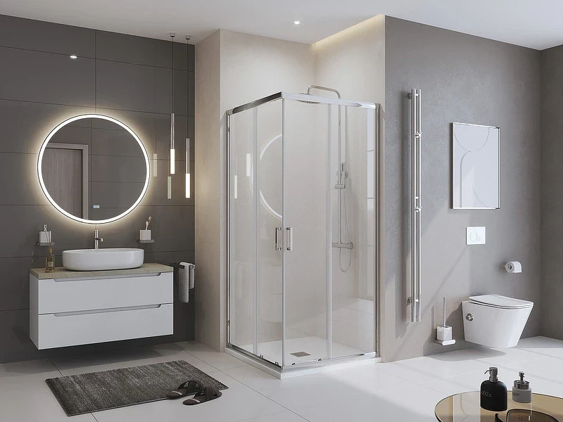 Душевой поддон из искусственного камня BelBagno Uno 90x90 TRAY-MR-UNO-A-90-35-W-CR