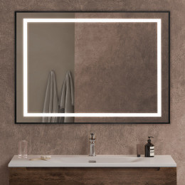 Зеркало BelBagno Kraft 100 SPC-KRAFT-1000-800-SENS-NERO с подсветкой