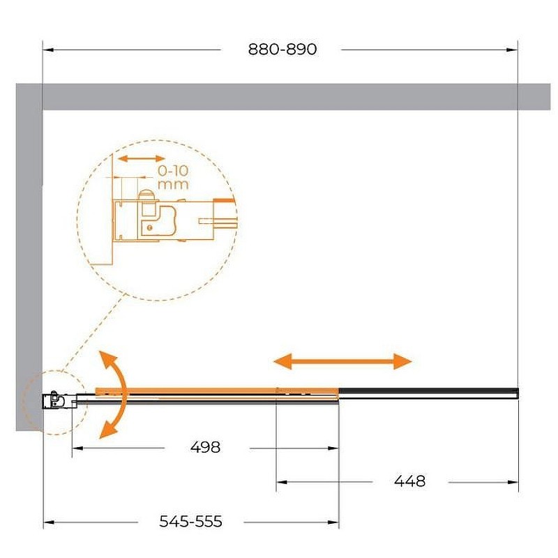 Шторка на ванну Cezares Slider 90 SLIDER-VF-11-90/150-C-GM