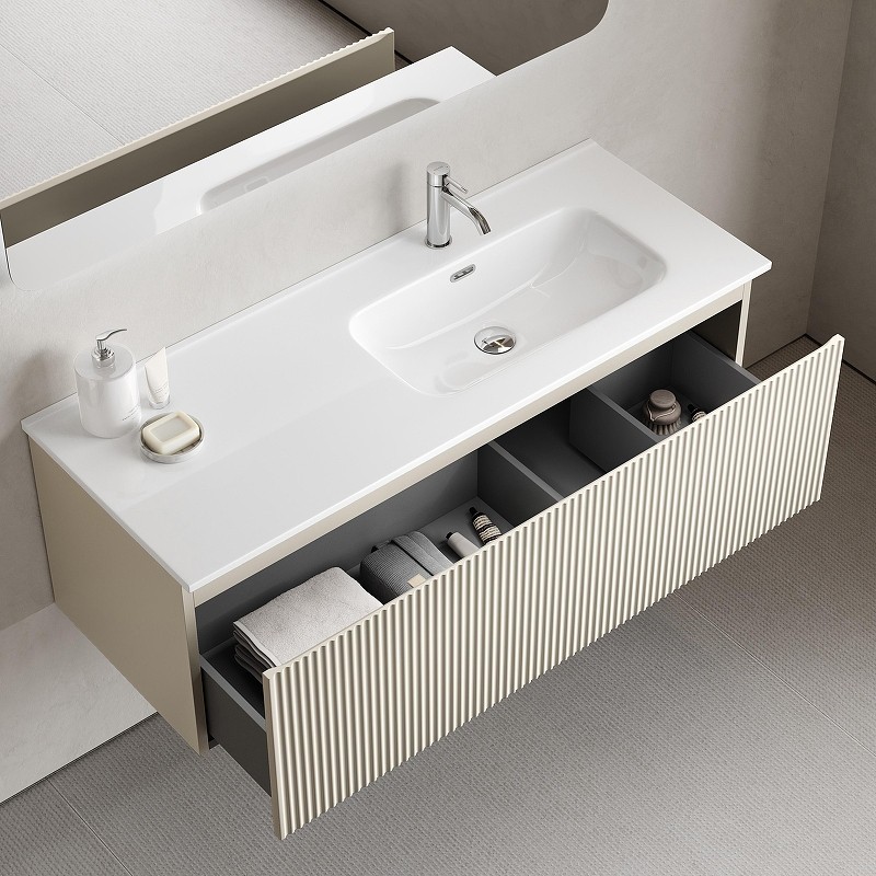 Тумба под раковину Sancos Snob R 1.0 100 R SNR1.0100RCE подвесная цвет Beige Soft