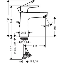 Смеситель для раковины Hansgrohe Talis E 71710670 черный матовый