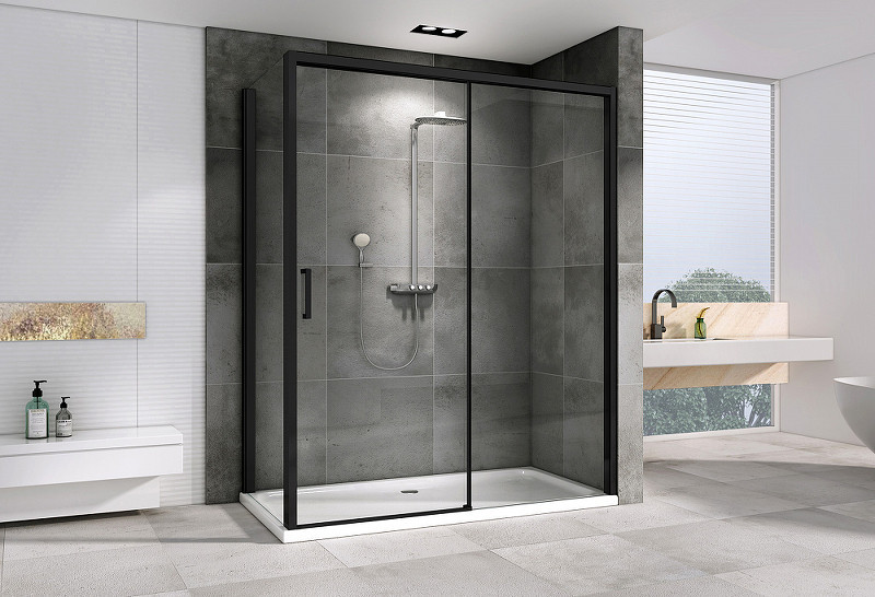 Душевой уголок Abber Komfort 130x90 AG93130B-S92B профиль Черный стекло прозрачное