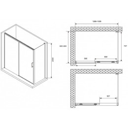 Душевой уголок Abber Komfort 130x90 AG93130B-S92B профиль Черный стекло прозрачное