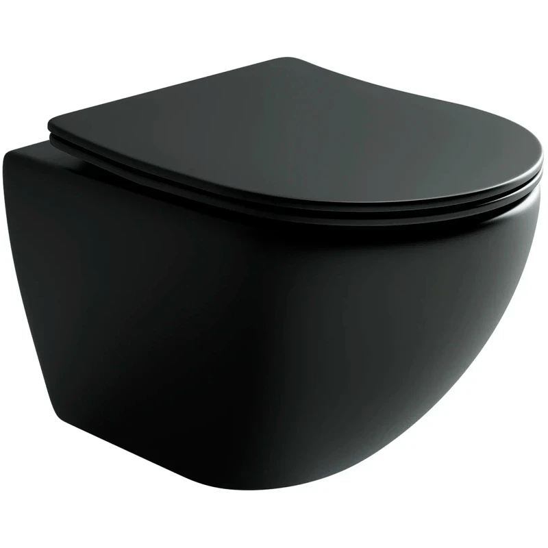 Комплект унитаза с инсталляцией Ceramicanova Metropol CN4002MB_1001B_1000 с сиденьем Микролифт и Черной матовой клавишей смыва