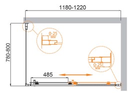 Душевой уголок Cezares Molveno 120x80 MOLVENO-AH-11-120/80-C-Cr-IV