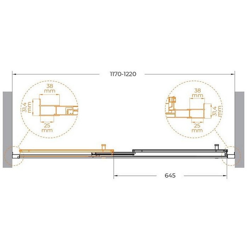Душевая дверь Cezares Molveno 120 MOLVENO-BF-3-120-C-GM-IV