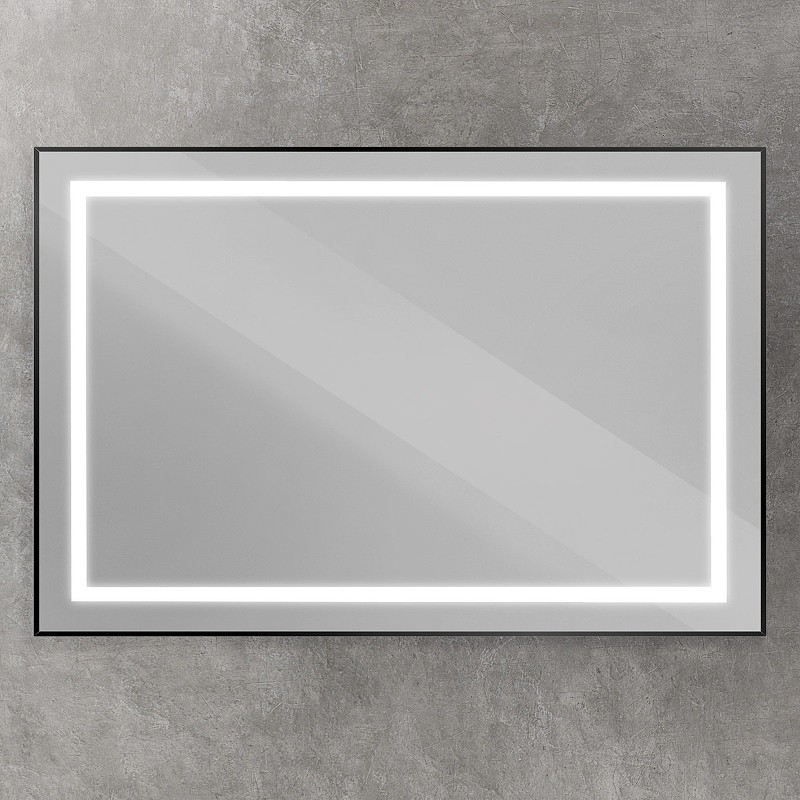 Зеркало BelBagno Kraft 120 SPC-KRAFT-1200-800-SENS-NERO с подсветкой