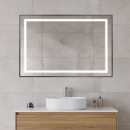 Зеркало BelBagno Kraft 120 SPC-KRAFT-1200-800-SENS-NERO с подсветкой