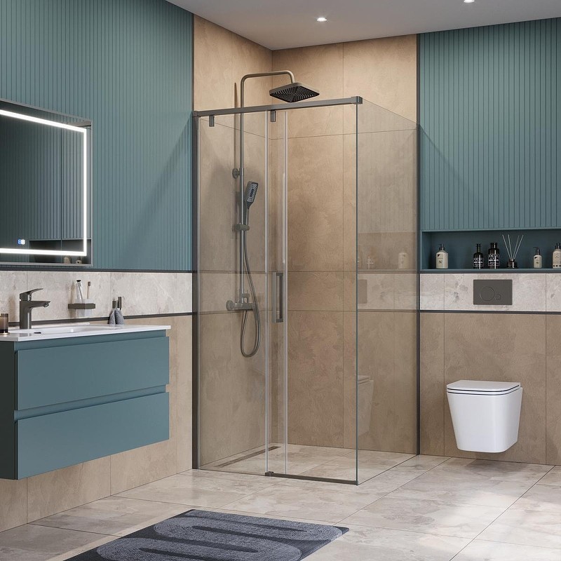 Душевой уголок BelBagno Soft Close-1 100x100 SOFT_CLOSE-1-A-1-100-C-GM