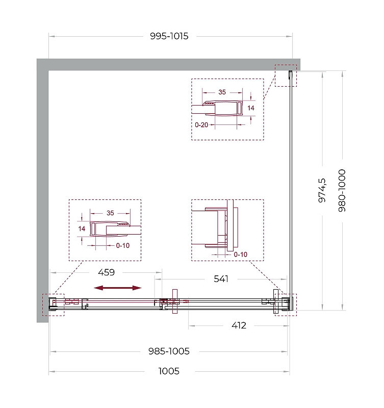 Душевой уголок BelBagno Soft Close-1 100x100 SOFT_CLOSE-1-A-1-100-C-GM