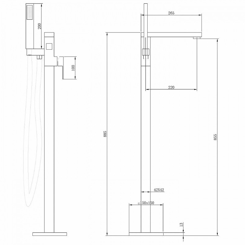 Смеситель для ванны Abber Daheim AF8215NG Никель