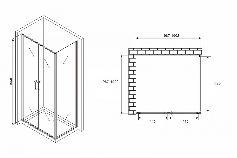 Душевой уголок Abber Sonnenstrand 100x100 AG04100C-S100