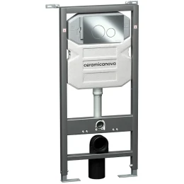Комплект унитаза с инсталляцией Ceramicanova Metropol CN4002MB_1001CH_1000 с сиденьем Микролифт и клавишей смыва Хром