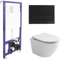 Комплект унитаза Ceramicanova Uno Rimless CN11001 с инсталляцией Berges Novum L5 040215