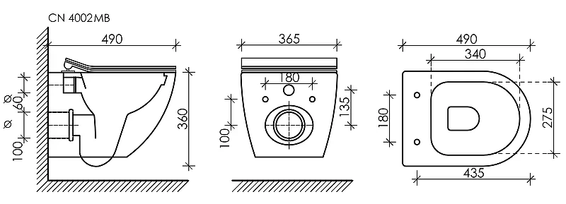 Комплект унитаза с инсталляцией Ceramicanova Metropol CN4002MB_1002B_1000 с сиденьем Микролифт и Черной матовой клавишей смыва