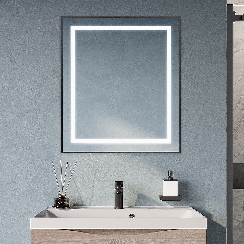 Зеркало BelBagno Kraft 70 SPC-KRAFT-700-800-SENS-NERO с подсветкой