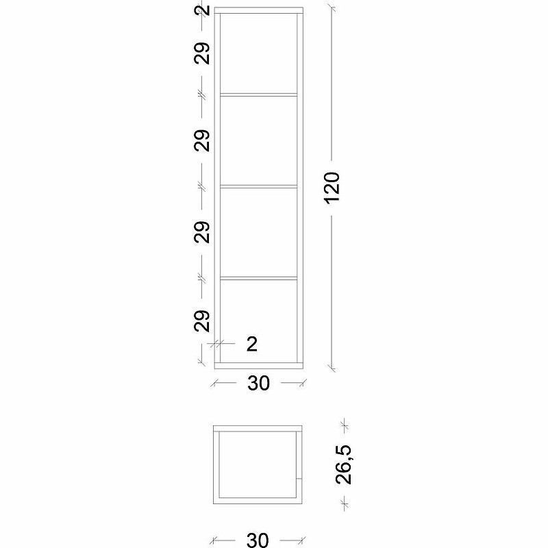 Шкаф пенал Boheme Armadi Art Loft 30 896-W подвесной