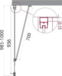 Душевая стенка BelBagno Marmi 100 MARMI-100-FIX-C-Cr