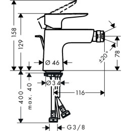Смеситель для биде Hansgrohe Talis E 71720670 черный матовый