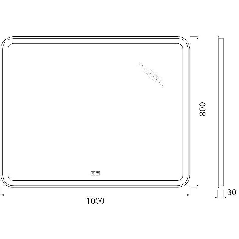 Зеркало BelBagno SPC-MAR-1000-800-LED-TCH-WARM с подсветкой с подогревом